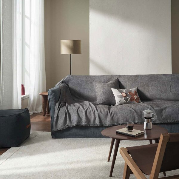 Ριχτάρι Πολυθρόνας (180x180) Gofis Home Zephyr Ink Grey 146/15