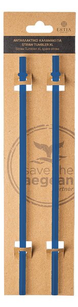 Ανταλλακτικά Καλαμάκια (Σετ 2τμχ) Estia Tumbler XL 900ml 900ml Denim Blue 01-32364