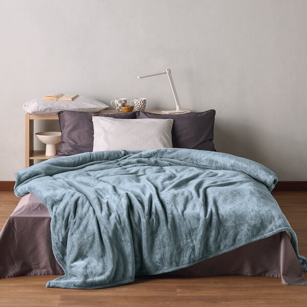 Κουβέρτα Βελουτέ Υπέρδιπλη (220x240) Kentia Loft Yolanda 19 Ciel