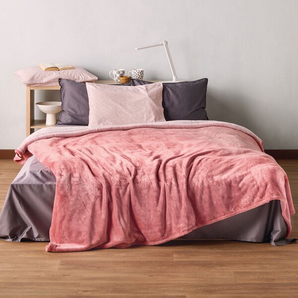 Κουβέρτα Βελουτέ Υπέρδιπλη (220x240) Kentia Loft Yolanda 14 Pink