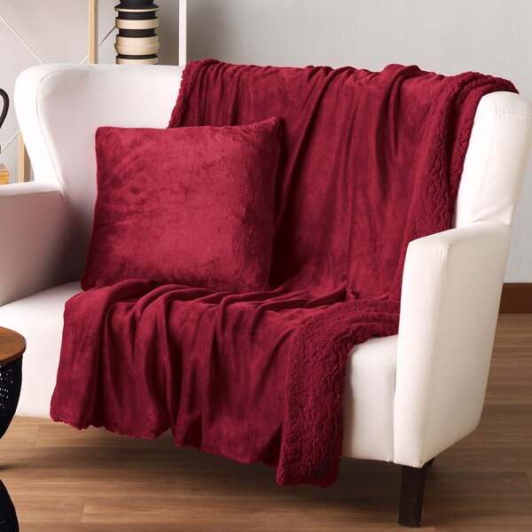 Διακοσμητικό Ριχτάρι Fleece/Κουβέρτα Καναπέ (130x170) Kentia Stylish Ivanna 05 Bordeaux