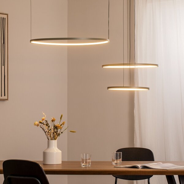 Nowodvorski Lighting Κρεμαστό φωτιστικό LED CIRCOLO, λαδί, Ø 30/45/60 cm, 3 λάμπες, Πράσινο, Σαλόνι / τραπεζαρία, Αλουμίνιο, σύγχρονο