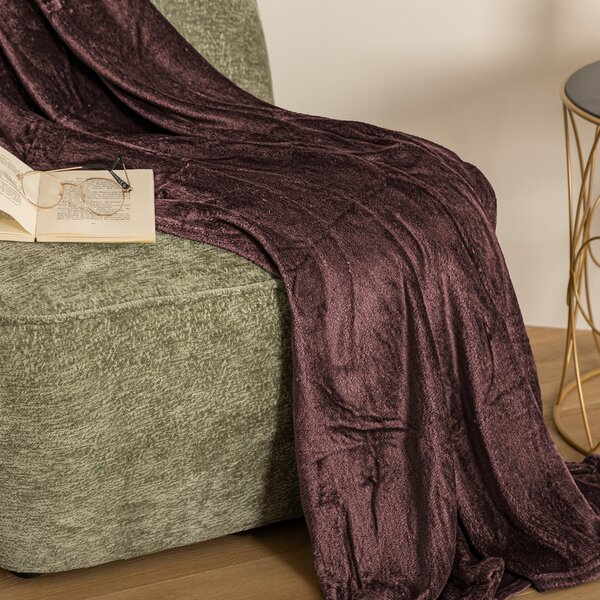 Κουβέρτα Καναπέ Fleece (130x180) A-S Ollis Mauve 156047M