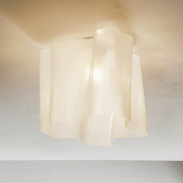 Artemide Φωτιστικό οροφής Logico 40x40 cm λευκό, ρυθμιζόμενος, Λευκό, Σαλόνι / τραπεζαρία, Γυαλί, σχεδιασμός
