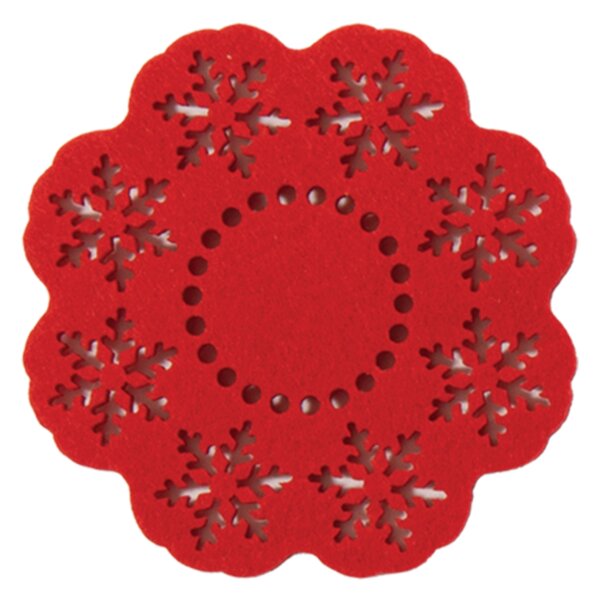 Χριστουγεννιάτικα Σουβέρ (Σετ 4τμχ) Nef-Nef Homeware Snow Felt Red