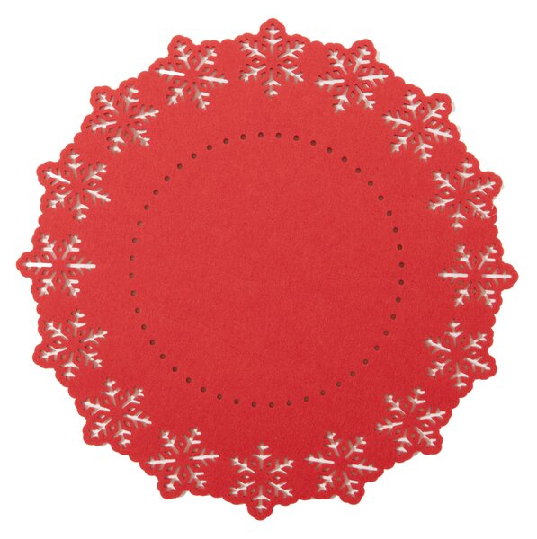 Χριστουγεννιάτικα Σουπλά (Σετ 2τμχ) Nef-Nef Homeware Snow Felt Red