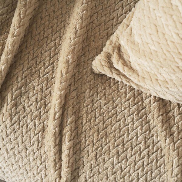 Ριχτάρι Πολυθρόνας Fleece (180x180) Gofis Home Cinnabar Sesame Beige 115/06