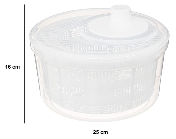 Στραγγιστήρι - Σουρωτήρι Λαχανικών (Φ25x16) F-V Salad Spinner 189916 White