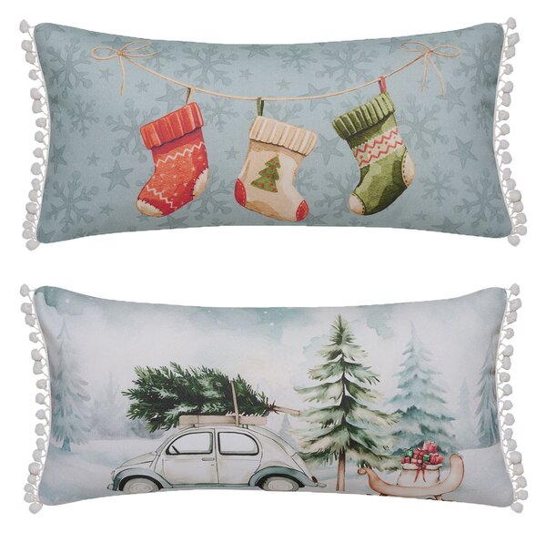 Χριστουγεννιάτικο Μαξιλάρι 2 Όψεων (30x60) Kentia Loft Snow 258
