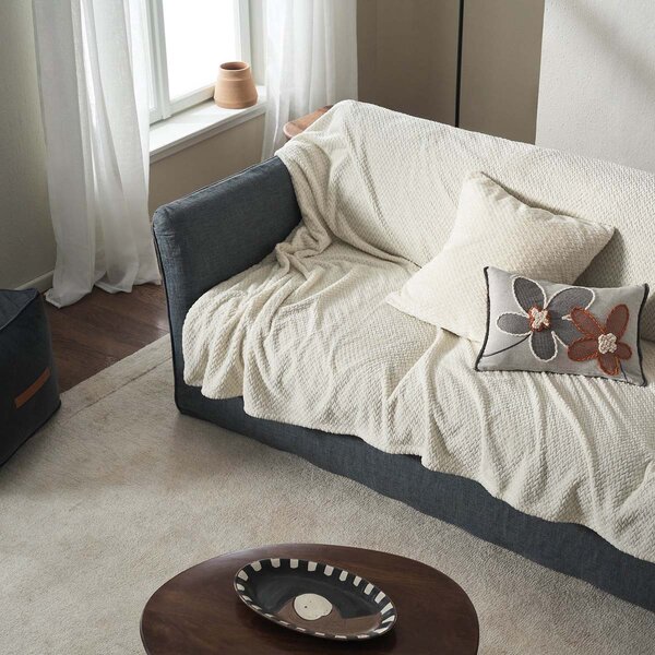 Ριχτάρι Καναπέ Διθέσιου Fleece (180x250) Gofis Home Cinnabar Ecru 115/05