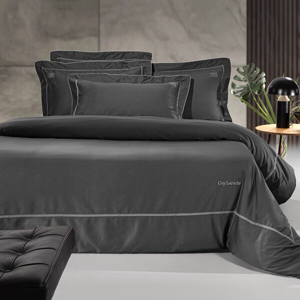 Παπλωματοθήκη King Size (Σετ 250x240) Guy Laroche Elite Anthracite - Silver