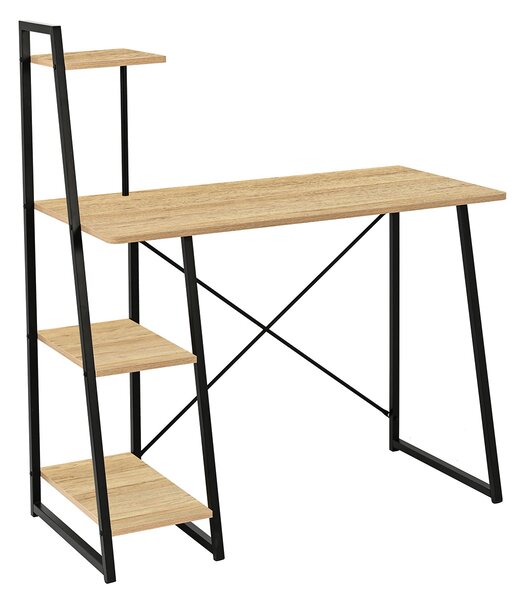 Γραφείο Με 3 Ράφια (102x50x117) Spitishop Vivo Natural/Black