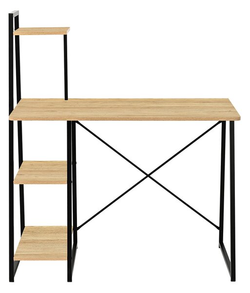 Γραφείο Με 3 Ράφια (102x50x117) Spitishop Vivo Natural/Black