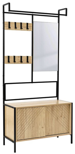 Έπιπλο Εισόδου Με Καθρέφτη (80x35x172) Spitishop Nobile Natural