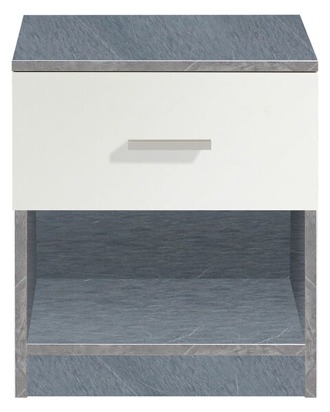Κομοδίνο Με Συρτάρι & Ράφι (40x32x48) Spitishop Dama White/Cement