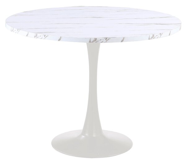 Τραπέζι Κουζίνας (Φ100x74.5) Spitishop Eclipse Marble White