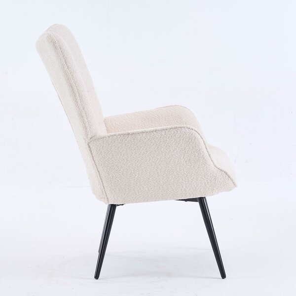 Πολυθρόνα Μπουκλέ Με Υποπόδιο (78x72x98) Spitishop Haven Beige