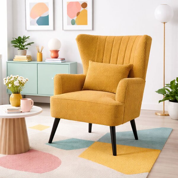 Πολυθρόνα Μπουκλέ (79x76.5x95.5) Spitishop Embrace Yellow
