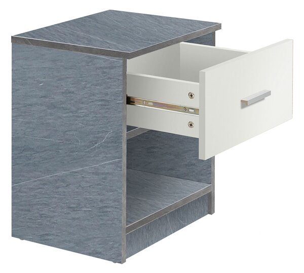 Κομοδίνο Με Συρτάρι & Ράφι (40x32x48) Spitishop Dama White/Cement