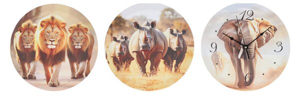Ρολόι Τοίχου Με Πίνακες (3τμχ) K-M Animals DD1000510