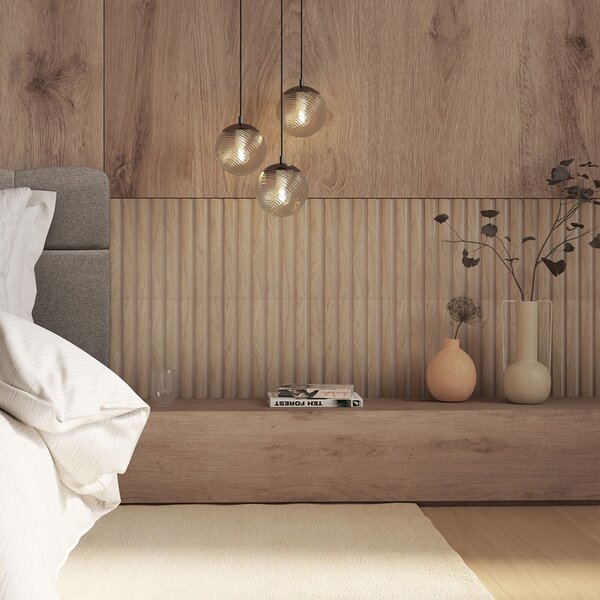 3D Πάνελ Τοίχου Ξύλινα (Σετ 3τμχ) A-S Colva Beige 212903D