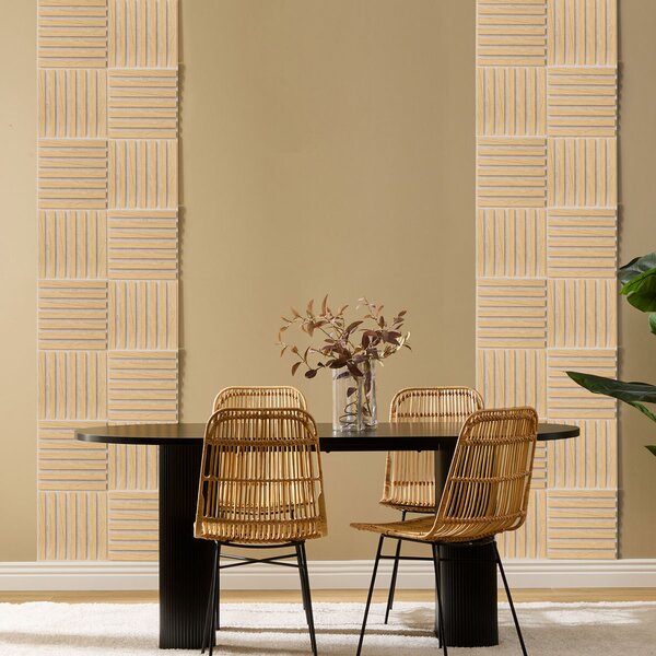 3D Πάνελ Τοίχου Ξύλινα (Σετ 3τμχ) A-S Colva Beige 212903D
