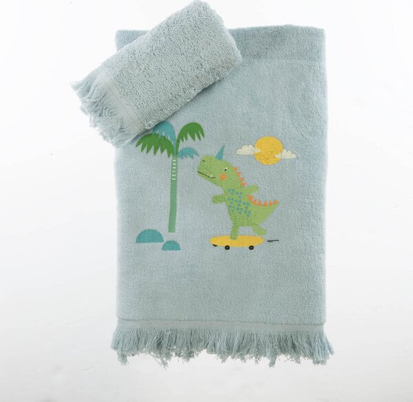 Παιδικές Πετσέτες (Σετ 2τμχ) Nef-Nef Homeware Junior Dinos On Wheels 420gsm