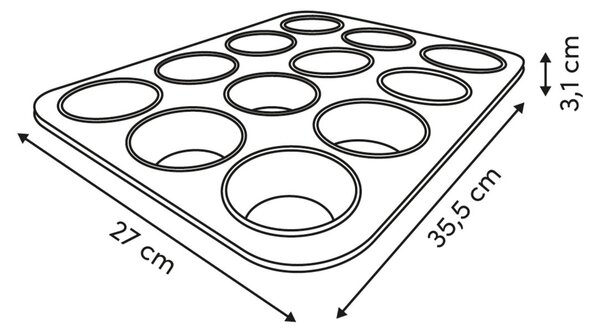 Φόρμα Για 12 Cupcake/Muffin (35.5x27x3) F-V Harmony 209668