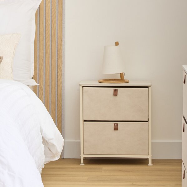 Κομοδίνο Με 2 Συρτάρια (45x30x51) F-V Tissa Beige 138938BA
