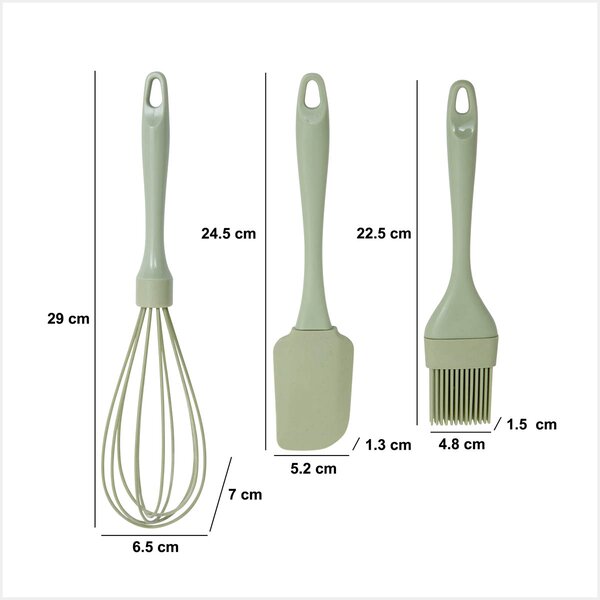 Εργαλεία Ζαχαροπλαστικής (Σετ 3τμχ) F-V Silicone 209620 (Τυχαία Επιλογή Χρώματος)