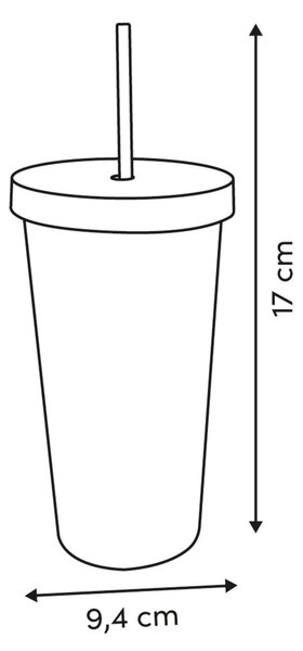 Ποτήρι Με Καλαμάκι 550ml F-V Solea 213547A