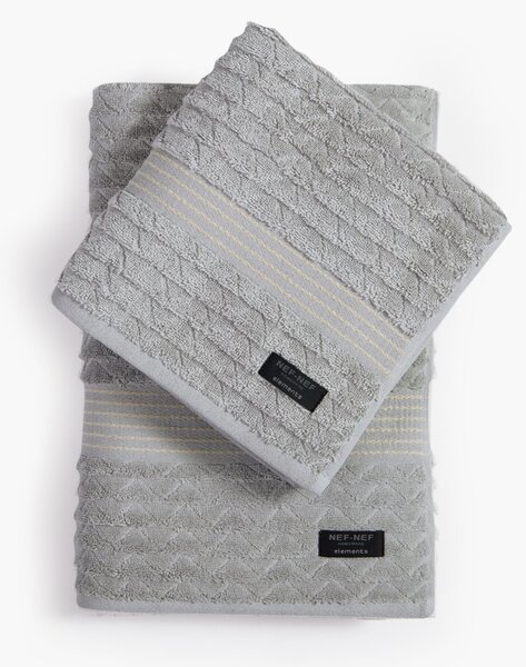 Πετσέτα Προσώπου (50x100) Nef-Nef Homeware Elements Elgyn Silver 600gsm
