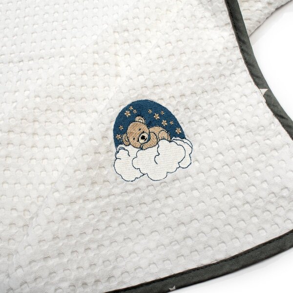 Κουβέρτα Πικέ Αγκαλιάς (80x110) Dimcol Bear 176 White-Grey