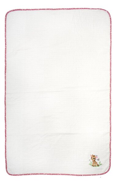 Κουβέρτα Πικέ Αγκαλιάς (80x110) Dimcol Giraffe 172 White-Pink