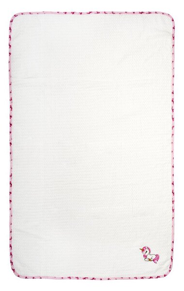 Κουβέρτα Πικέ Κούνιας (100x160) Dimcol Unicorn 188 White-Pink
