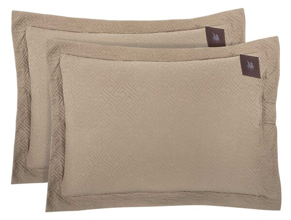 Ζεύγος Μαξιλαροθήκες Καπιτονέ (50x70) Greenwich Polo Club Essential 4452 Taupe