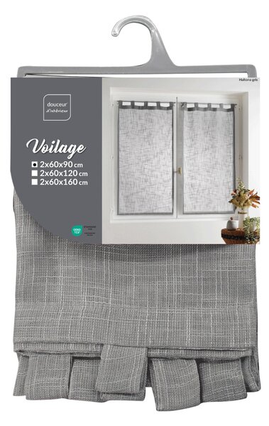 Σετ Κουρτίνες Παραθύρου (60x90) Με Τιράντες L-C Haltona Grey 1625236