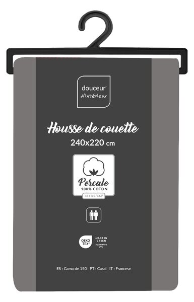 Παπλωματοθήκη Υπέρδιπλη (220x240) L-C Percaline Steel 1644679