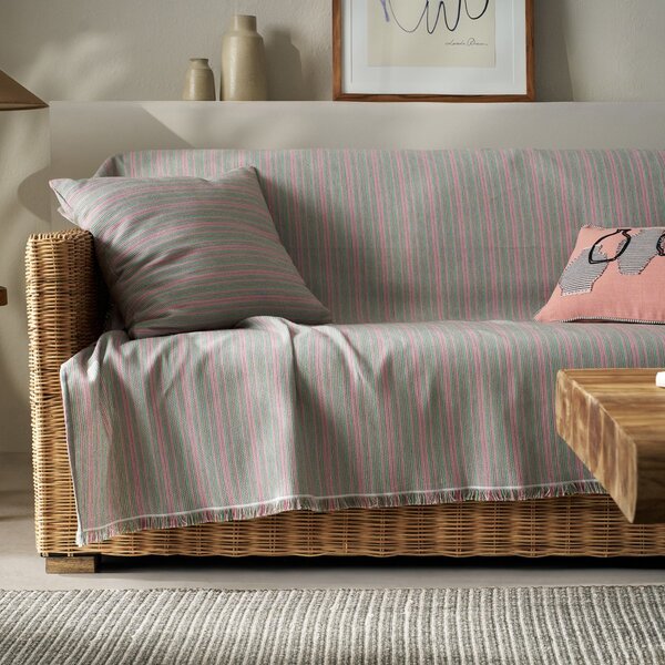 Ριχτάρι Καναπέ Διθέσιου (180x250) Gofis Home Nymeria Pink Stripe 574/17