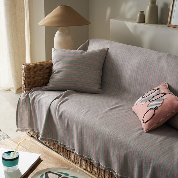 Ριχτάρι Καναπέ Διθέσιου (180x250) Gofis Home Nymeria Pink Stripe 574/17