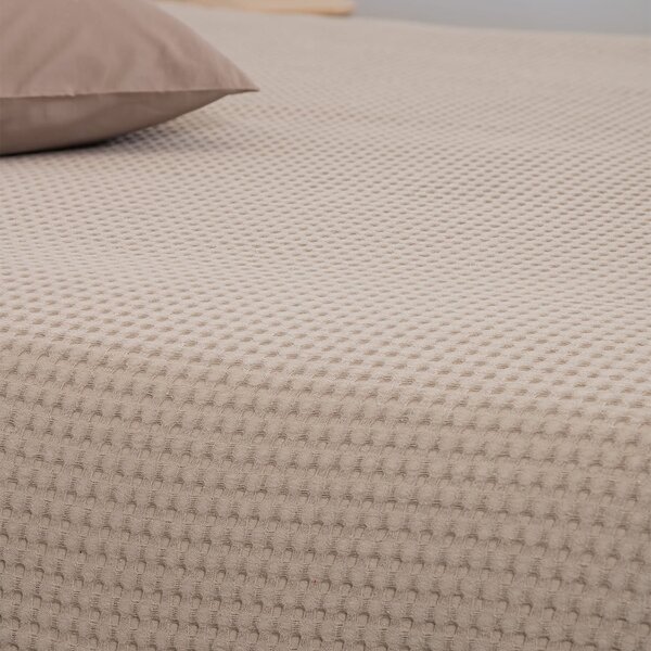 Κουβέρτα Πικέ Μονή (170x240) Naf-Naf Waffle Beige