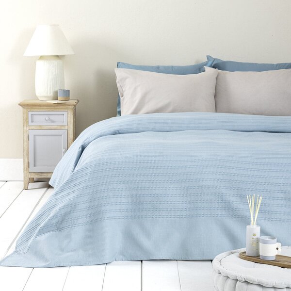Κουβέρτα Πικέ Μονή (160x240) Nima Dune Denim Blue