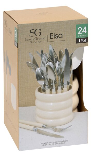 Μαχαιροπίρουνα Με Βάση (Σετ 24τμχ) S-D Elsa Cream 212364A