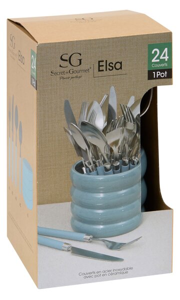 Μαχαιροπίρουνα Με Βάση (Σετ 24τμχ) S-D Elsa Blue 212364C