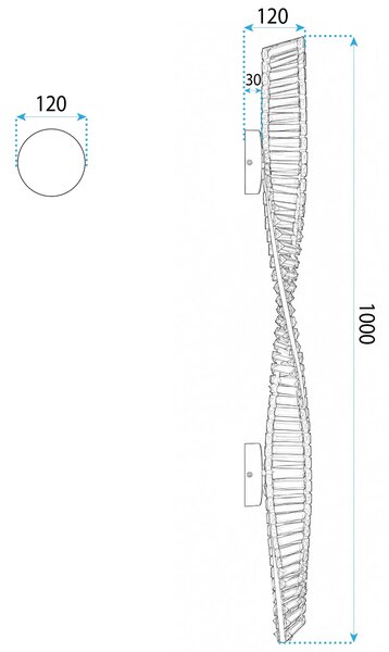 ΕΠΙΤΟΙΧΟ ΦΩΤΙΣΤΙΚΟ LED APP1952-W 100cm GOLD