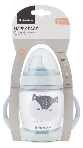Ποτήρι Εκπαιδευτικό 200ml Kikka Boo Happy Face Blue