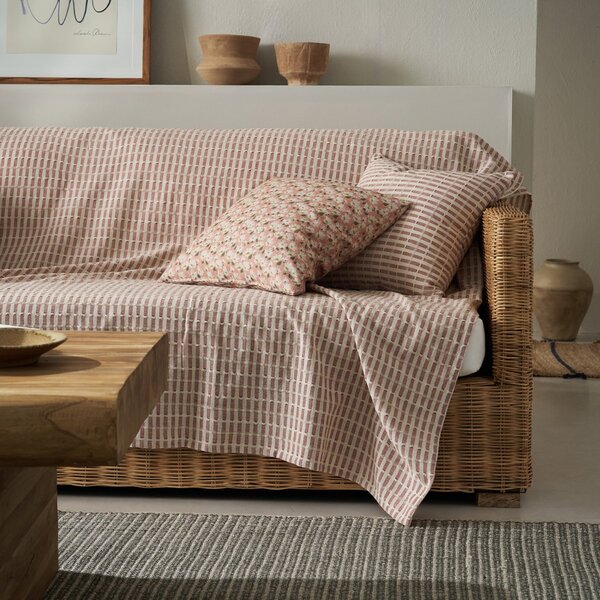 Ριχτάρι Πολυθρόνας (180x180) Gofis Home Elysia Silver Dusty Rust 531/02
