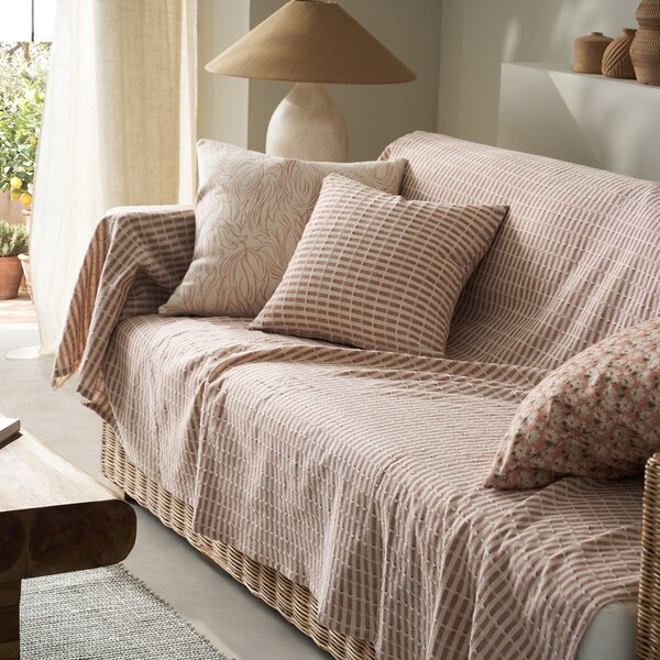 Ριχτάρι Πολυθρόνας (180x180) Gofis Home Elysia Silver Dusty Rust 531/02