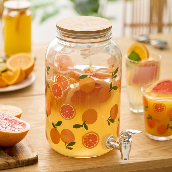 Βάζο Γυάλινο Με Βρυσάκι 4lt S-D Fruity Orange 213920
