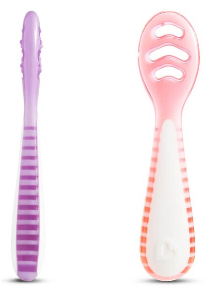 Κουτάλια Φαγητού (Σετ 3τμχ) Munchkin Gentle Dip Pink-Purple